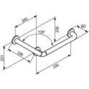Barre d’appui coudée blanche 135° – Normbau