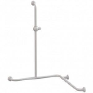 Barre de douche angle 2 murs alu époxy blanc – Pellet ASC