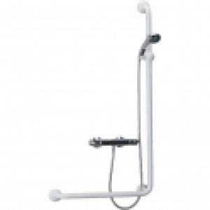 Barre de douche en L – 664,5 x 1264,5 mm – Ø 33 mm – Pellet ASC