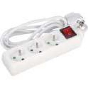 Bloc multiprise standard avec interrupteur 3G1 mm² – Dhome