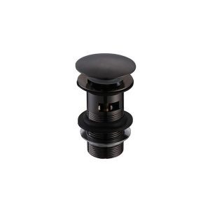 Bonde lavabo noir mat pour vasques avec trop-plein