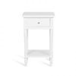 Chevet EDMOND en acajou, fini blanc