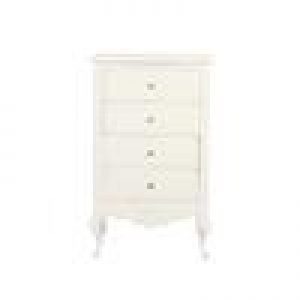 Chiffonnier EUGÈNE en acajou, fini blanc vieilli