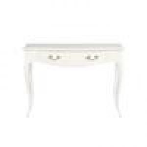 Console CHARLES en acajou, fini blanc vieilli