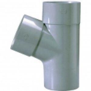 Culotte PVC gris 67°30 – Ø 100 mm – Double emboîture – Girpi