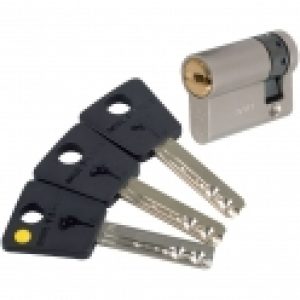Cylindre 2 entrées varié nickelé – 32,5 x 10 mm – Sytème 7×7 – Mul-T-lock
