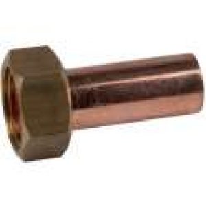 Douille cuivre droite avec écrou à souder – Hecapo