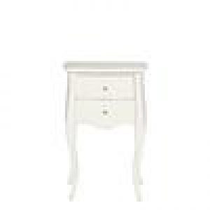 Guéridon GASPARD en acajou, fini blanc vieilli