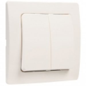 Interrupteur blanc double va et vient complet – Liberty – Dhome