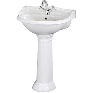 Lavabo ancien sur colonne DAISY 60 cm en céramique