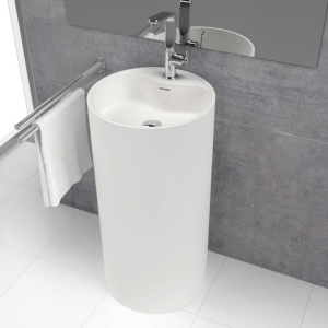 Lavabo colonne design VISTABELLA Ø45 cm en solid surface