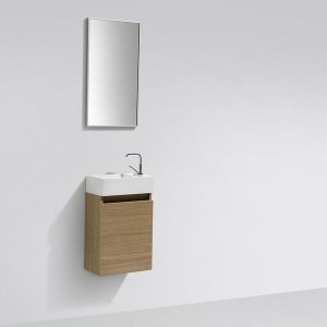 Meuble lave-main salle de bain design SIENA largeur 40 cm, chêne clair