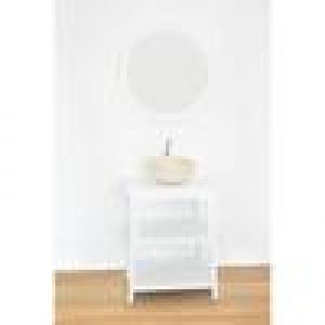 Meuble salle de bain KANPUR en teck blanc 60 cm