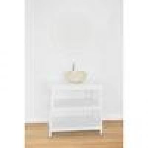 Meuble salle de bain KANPUR en teck blanc 80 cm