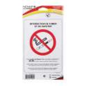 Panneau interdiction de fumer et de vapoter adhésif – 148 x 210 mm – Novap