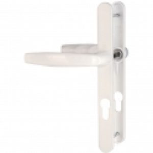 Poignée de porte sur plaque étroit blanc – Clé I – Atlanta – Hoppe et cie