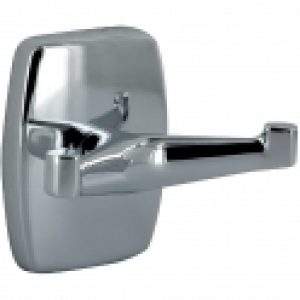 Porte-peignoir chromé – 2 crochets – Inda