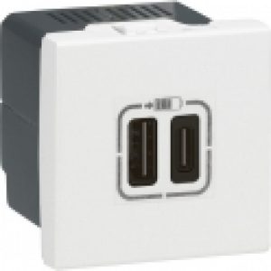 Prise double de charge USB type A + USB type C MOSAIC – Legrand