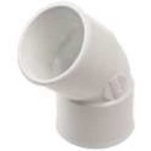 Raccord PVC blanc coudé 45° – Double emboîture – Nicoll