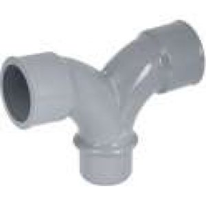 Raccord PVC gris coudé double 87°30 – Double emboîture – Nicoll