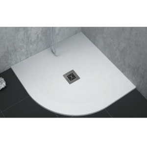 Receveur de douche extra plat LOGIC surface ardoisée, semi-circulaire blanc