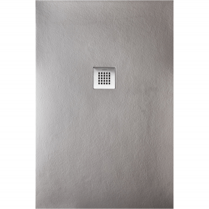 Receveur de douche extra plat STRATO surface ardoisée, carré gris
