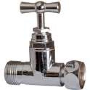 Robinet d’arrêt droit nickelé tête à potence -…