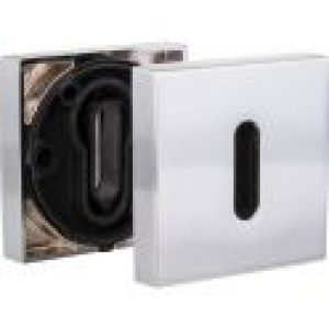 Rosace carrée zamak chromé satiné pour WATFORD et CROXLEY – Clé L – Brionne