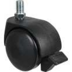 Roulette jumelée ameublement à tige filetée à…