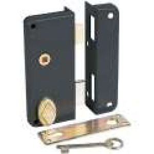 Serrure en applique noire à fouillot – Clé L – Axe à 40 mm – Extra-plate – JPM