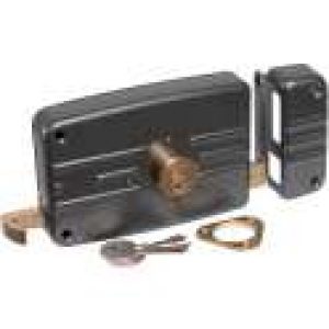 Serrure en applique noire à Tirage – Clé I – Axe à 70 mm – Série 5G – Iséo