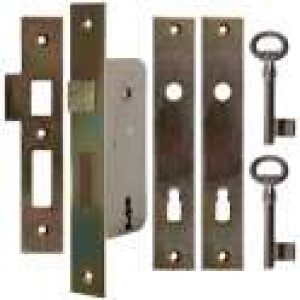 Serrure à larder zinguée Jaune réversible à fouillot – Clé L – Série 633 – DOM