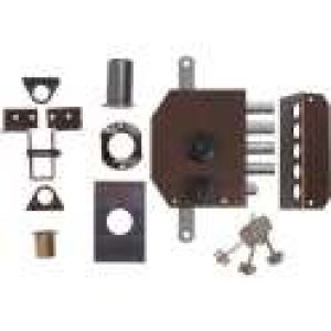 Serrure multipoint en applique marron à tirage – Axe à 61 mm -…