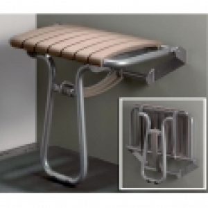 Siège de douche escamotable taupe – 360 x 580 x 500 mm – Pellet ASC