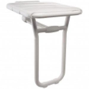 Siège de douche relevable en aluminium époxy blanc – Delabie