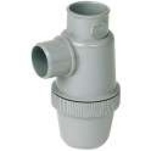 Siphon de parcours PVC gris vertical MF – Nicoll