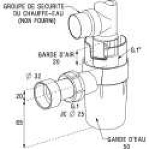 Siphon pour groupe de sécurité – À coller – Nicoll