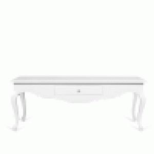 Table basse GONZAGUE en acajou, fini blanc