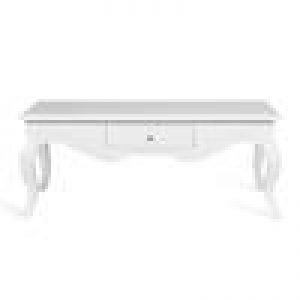 Table basse LEOPOLD en acajou, fini blanc