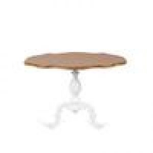 Table guéridon HIPPOLYTE en acajou, bois / blanc