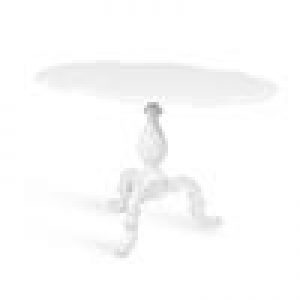 Table guéridon HIPPOLYTE en acajou, fini blanc