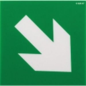 Étiquette de signalisation avec flèche à 45°…