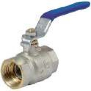 Vanne laiton nickelé – FF – Poignée bleu – Sféraco