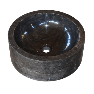 Vasque en pierre JAIPUR tambour Ø40 cm, noir