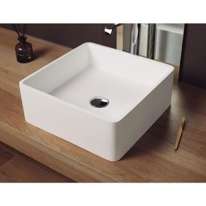 Vasque à poser carrée en solid surface ARTANA 40 cm