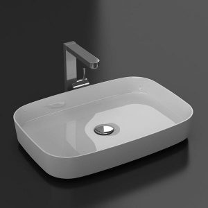 Vasque à poser rectangle en marbre de synthèse SIENA  60 x 42 cm