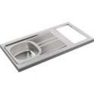 Évier inox – À poser – 1 bac et 1 égouttoir avec découpe domino – Moderna