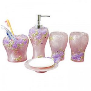 5 pièces d’accessoires pour salle de bain en résine