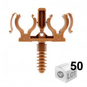 50 CLIPEO Double – Fixation pour tube cuivre Ø20 – RAM