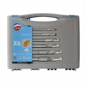 6 mèches à mortaiser – acier – coupe hélicoidale – rotation gauche